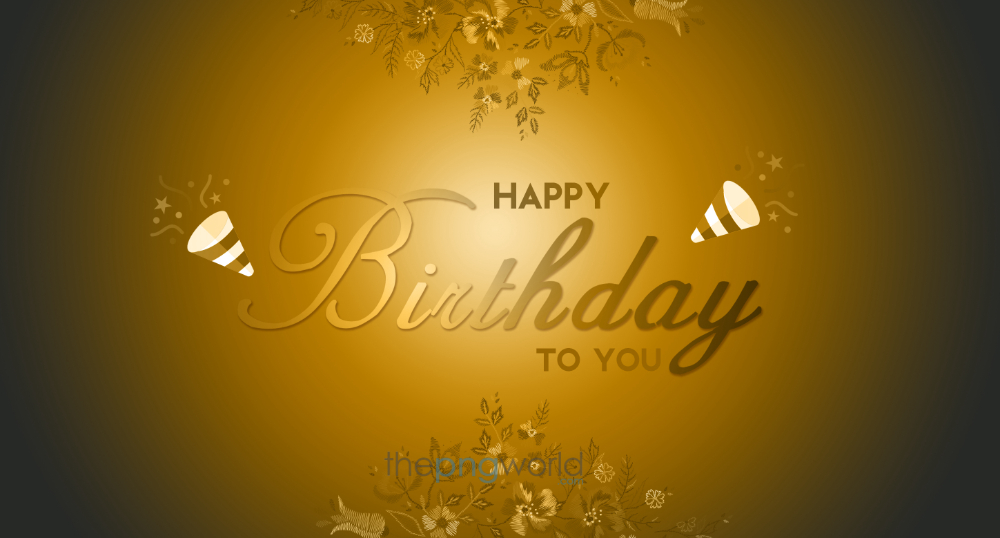 Happy Birthday with Golden Floral birthday,happy birthday,greeting card,wishes,balloons,ribbons,text,cake,welcome,party,treat,template,images,poster,design,vector,golden